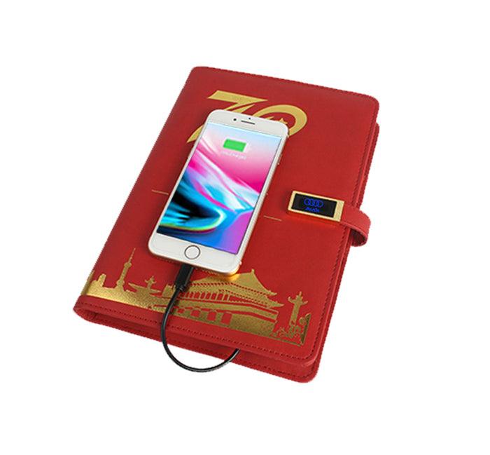 Inductive Logo Illuminated Notebook Power Bank - lightbulbbusinessconsulting