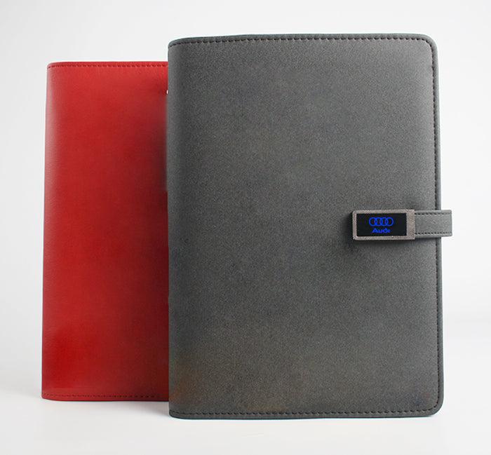 Inductive Logo Illuminated Notebook Power Bank - lightbulbbusinessconsulting