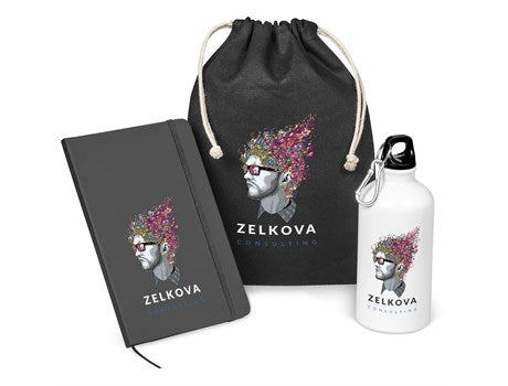 Promotional water bottle and notebook Set