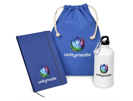 Promotional water bottle and notebook Set