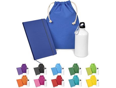 Promotional water bottle and notebook Set