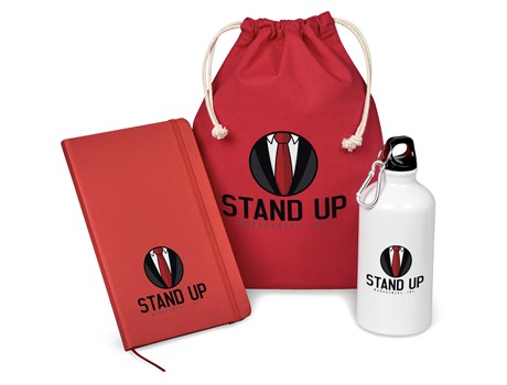 Promotional water bottle and notebook Set