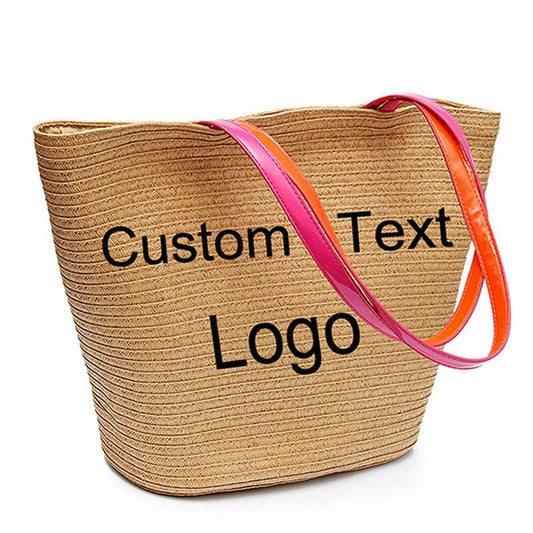 Personalized Ladies Straw Bag - lightbulbbusinessconsulting